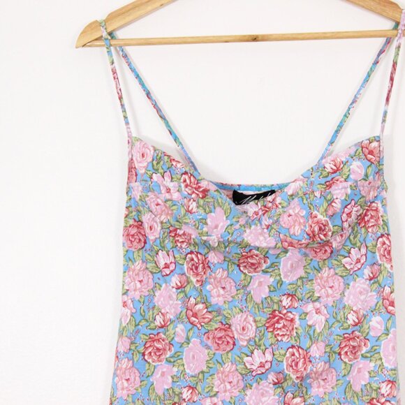 *Motel Alvina Bodycon Dress In Bloom Floral Blue Base NWT - Picture 6 of 9